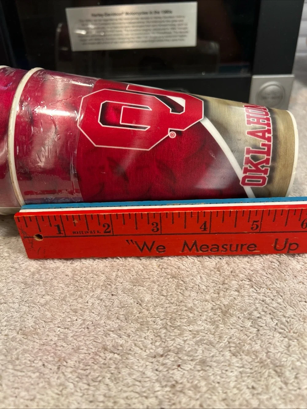 Set of 4 University Of Oklahoma Plastic Cups 3D Holographic Spiritcups NEW